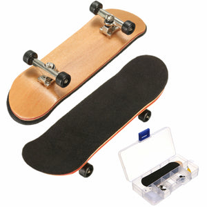 Maple Fingerboard Skateboard with Bearings Case