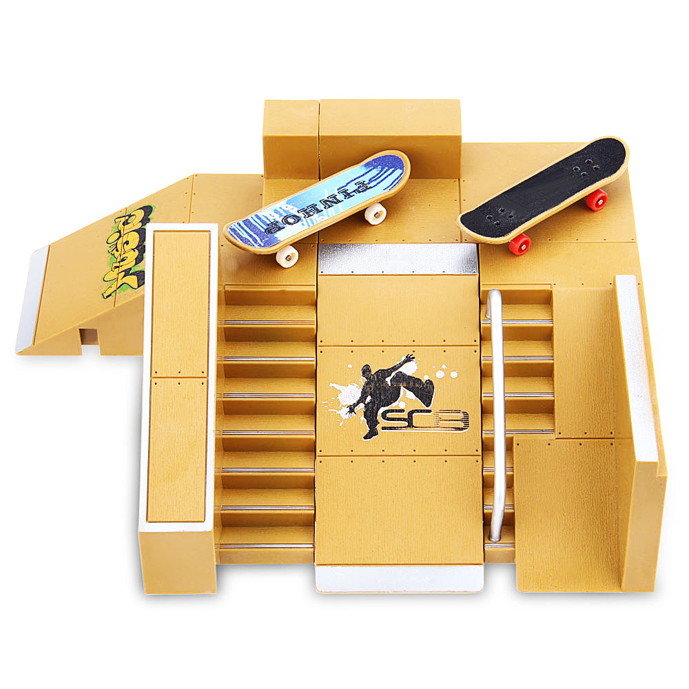 Yellow Fingerboard Skate Park Ramp